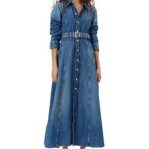 Ganni Indigo Denim Maxi Dress